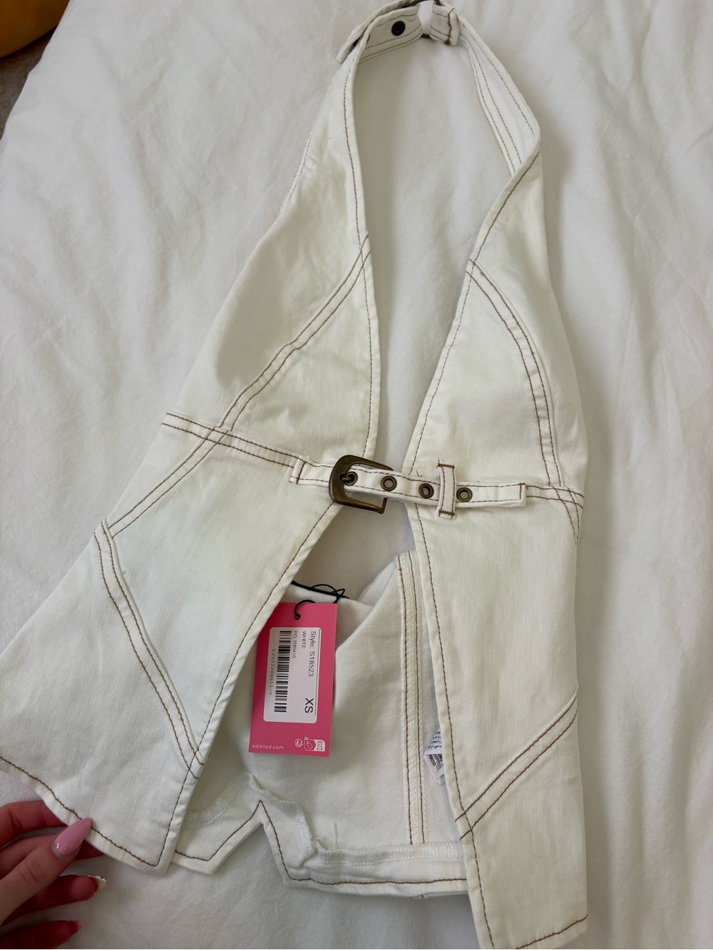 NWT EDIKTED DENIM TOP